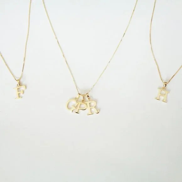 A to Z Gold Initial Charm Real 10K Solid Yellow Gold Letter Pendant *NO CHAIN* - Picture 4 of 5